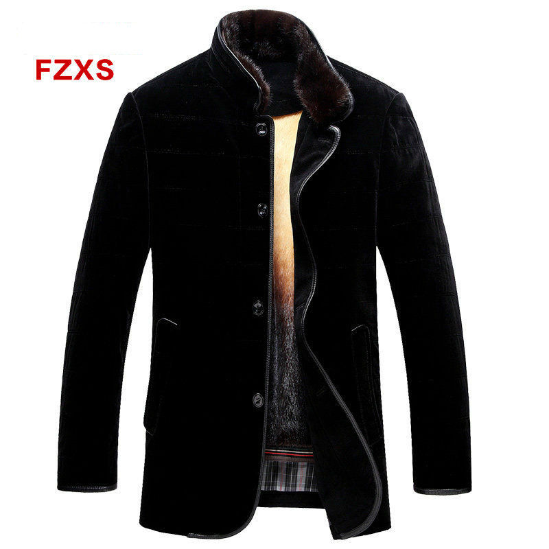 ?2015 귣  м   Į  ũ ũ   Ʈ  ¥  ܿ  Ŷ/ 2015 Brand Men&s Fashion Genuine Leather collar gold mink mink fur fur Mens Coat Rea